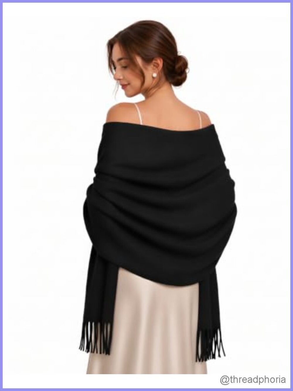 Pashmina Shawl Wrap Polyester Scarf for Wedding Formal Evening